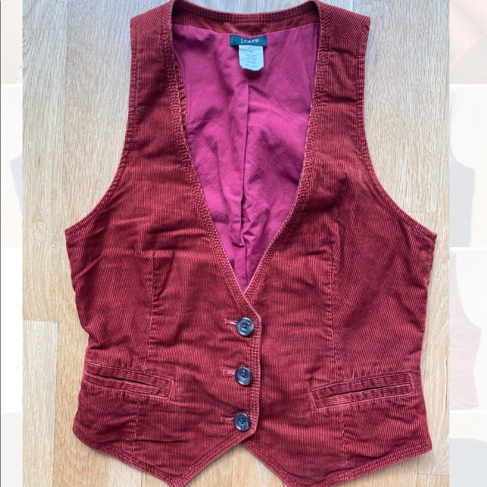 Brick red corduroy Jcrew vest